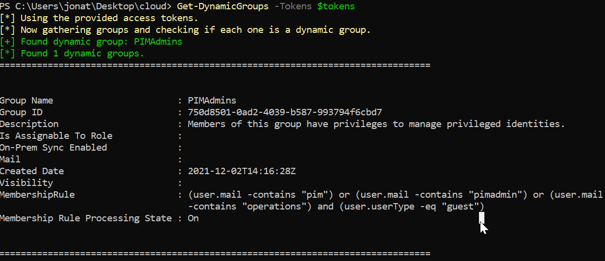 Dynamic Groups