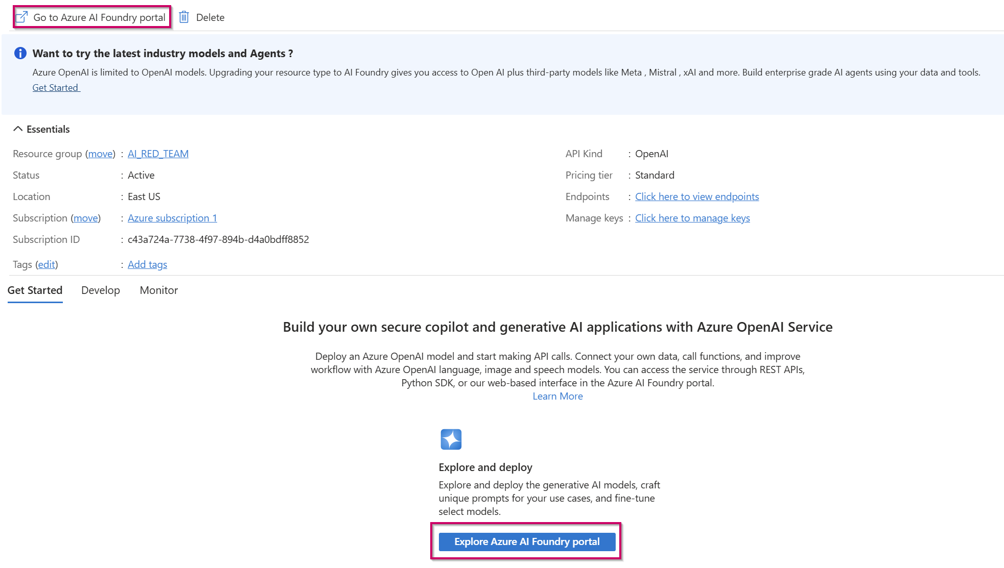 Azure OpenAI resource overview